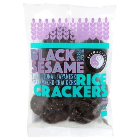 Spiral Foods Black Sesame Rice Crackers Grocery Spiral Foods Pty Ltd 