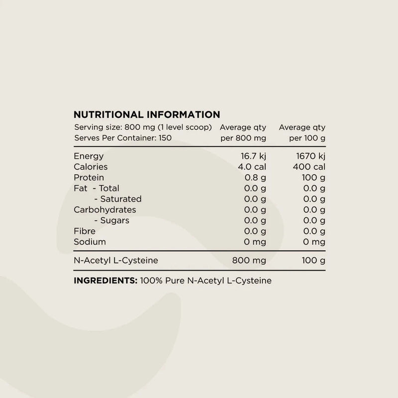 Switch Nutrition - N-Acetyl L-Cystine (NAC) Unflavoured 120g Supplement Unique Health Products 