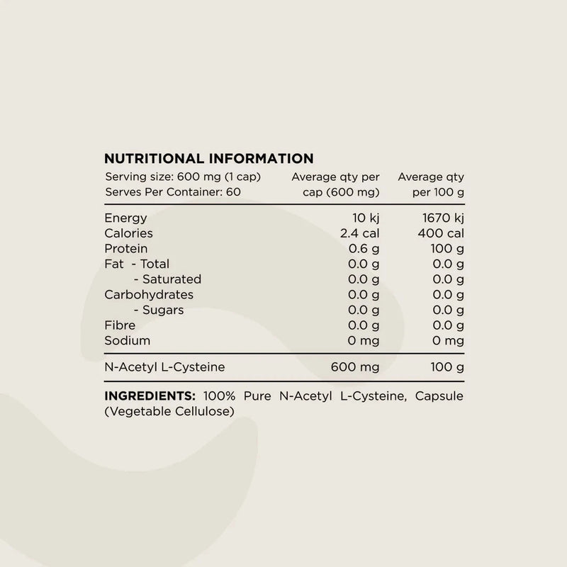Switch Nutrition - N-Acetyl L-Cystine (NAC) Unflavoured 120g Supplement Unique Health Products 