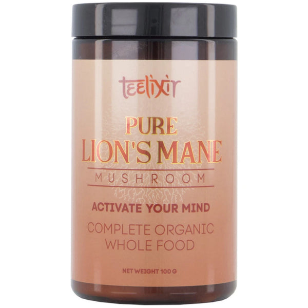 Teelixir Organic Pure Lions Mane Mushroom 100g Supplement Oborne Health Supplies/CH2 
