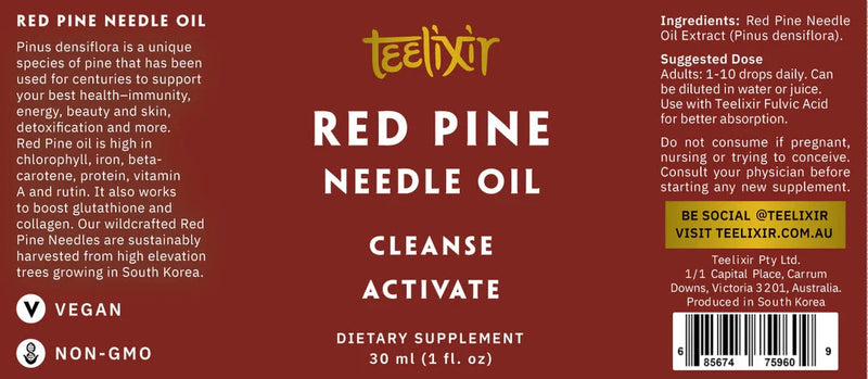 Teelixir Red Pine Needle Oil (Cleanse Activate) 30ml Supplement Not specified 