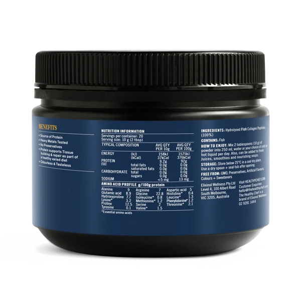 The Healthy Chef Marine Collagen unflavoured 200g Supplement Oborne Health Supplies/CH2 