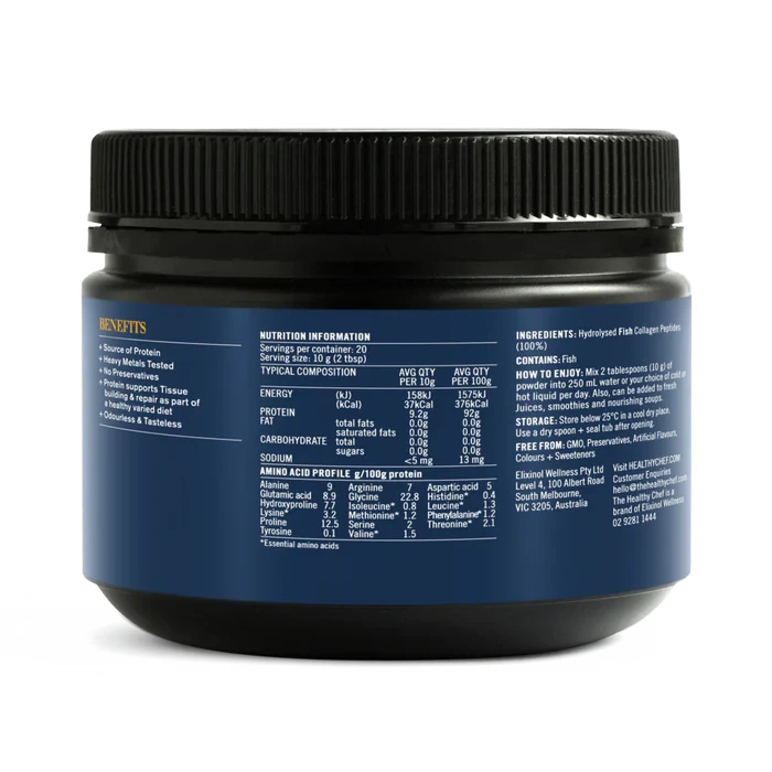 The Healthy Chef Marine Collagen unflavoured 200g Supplement Oborne Health Supplies/CH2 