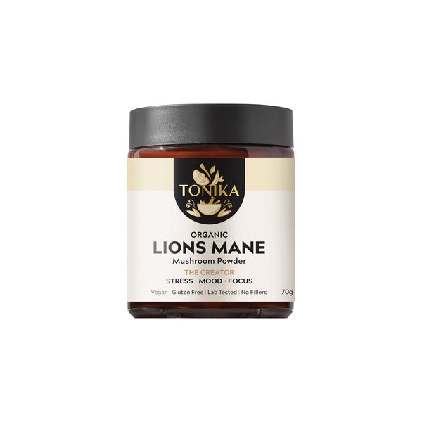 Tonika Organic Mushroom Powder Lions Mane Supplement Oborne Health Supplies/CH2 