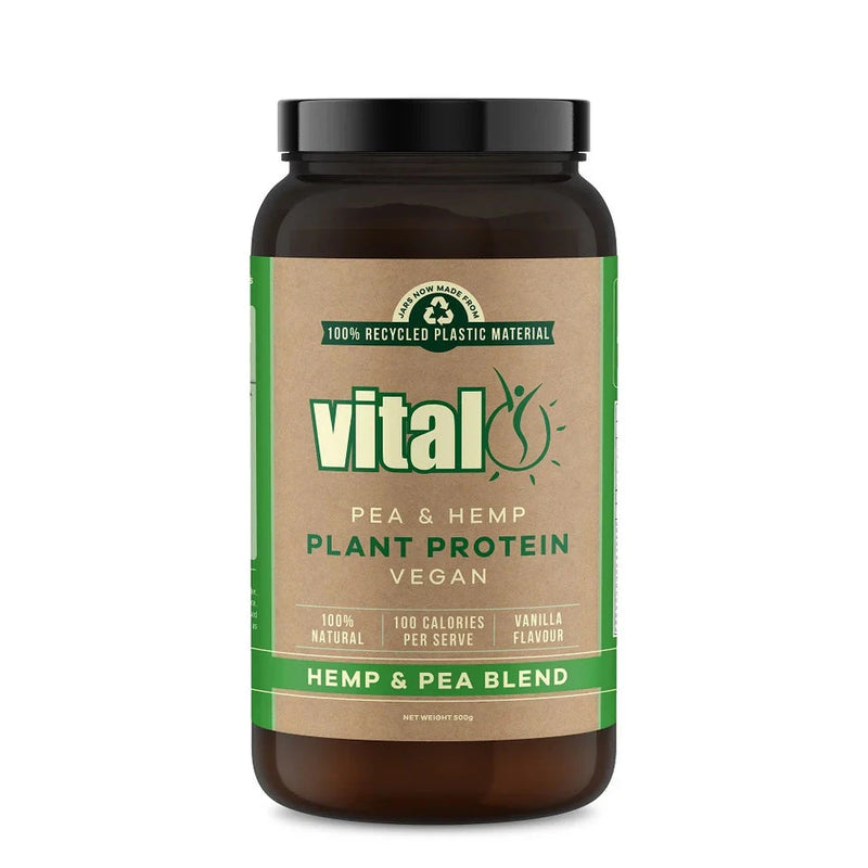 Vital Plant Protein Hemp & Pea Vanilla 500g Supplement Oborne Health Supplies/CH2 