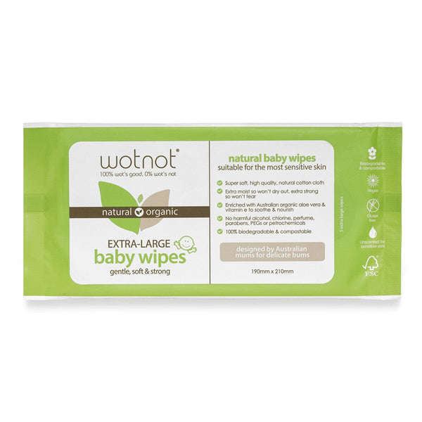 Wotnot 100% Natural Baby Wipes Natural Skincare Oborne Health Supplies/CH2 
