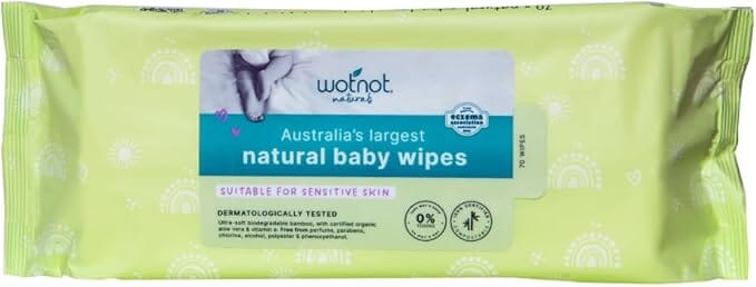 Wotnot Natural Baby Wipes 70pk Natural Skincare Oborne Health Supplies/CH2 