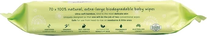 Wotnot Natural Baby Wipes 70pk Natural Skincare Oborne Health Supplies/CH2 