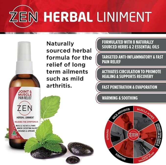 Zen Therapeutics Herbal Liniment (Joint & Muscle Pain Relief) Natural Skincare Oborne Health Supplies/CH2 