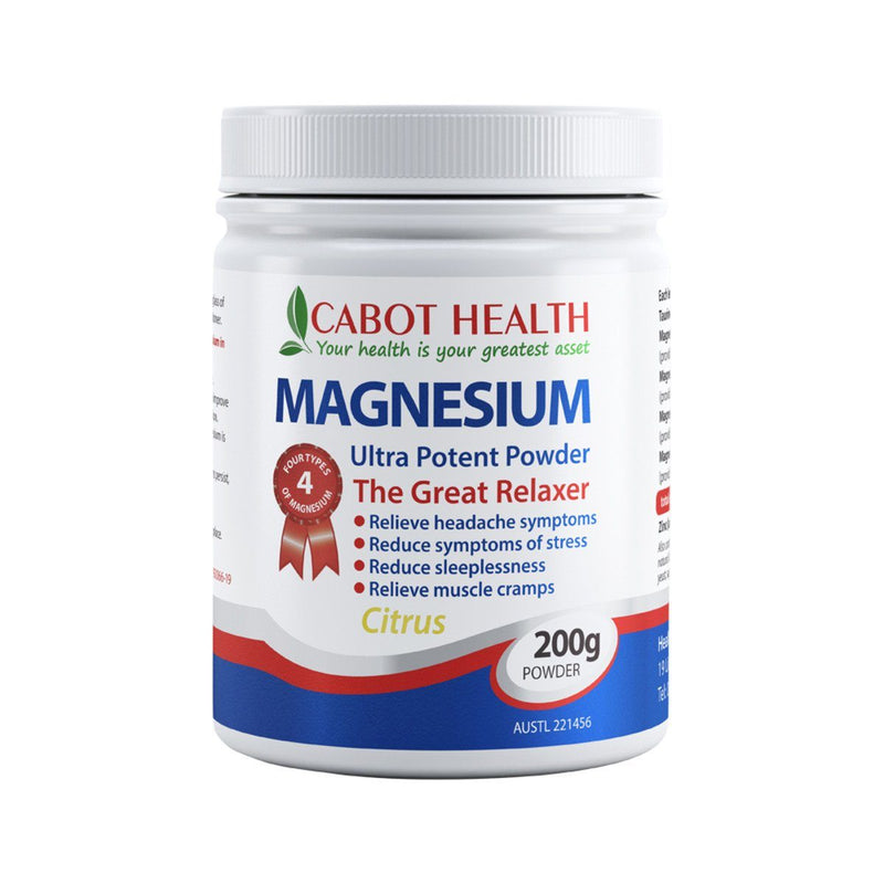 Cabot Health Magnesium Powder Supplement Oborne Health Supplies 