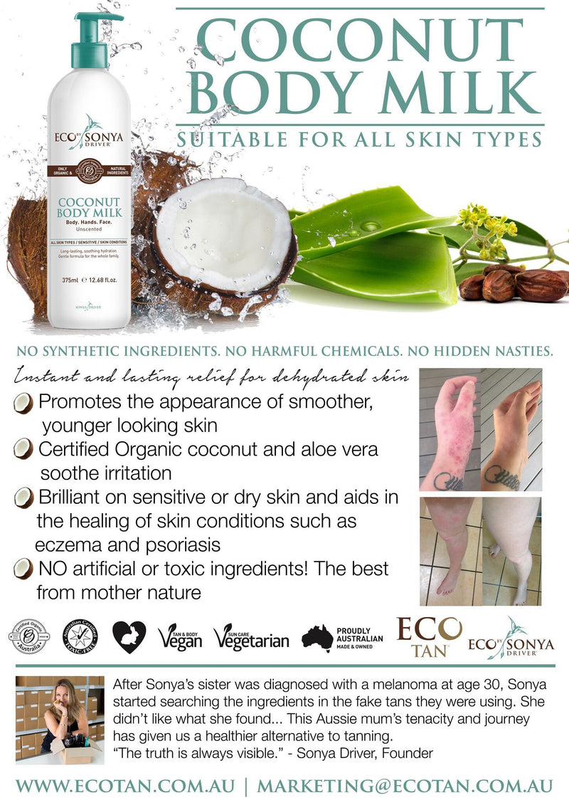 Eco By Sonya Organic Coconut Body Milk Natural Skincare Eco Tan Pty Ltd 