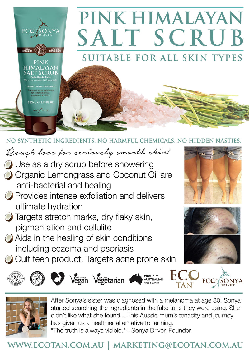 Eco by Sonya Pink Himalayan Salt Scrub Natural Skincare Eco Tan Pty Ltd 