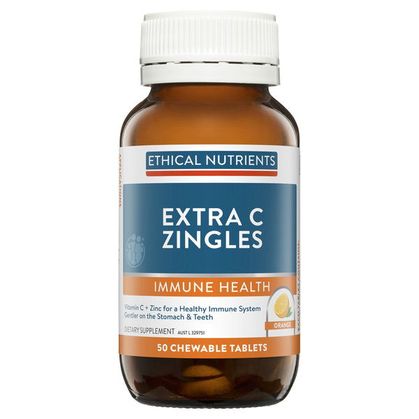 Ethical Nutrients Extra C Zingles Supplement Metagenics (Aust) Pty Ltd Orange 50 tabs 