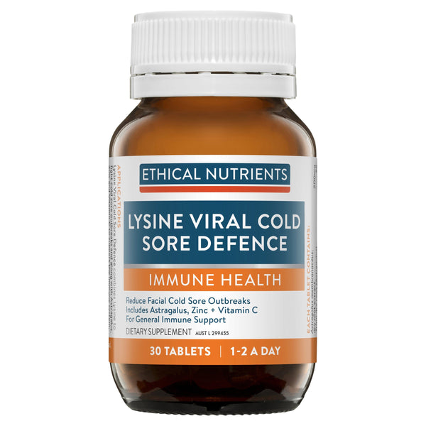Ethical Nutrients Lysine Viral Cold Sore Defence Supplement Ethical Nutrients 30 caps 