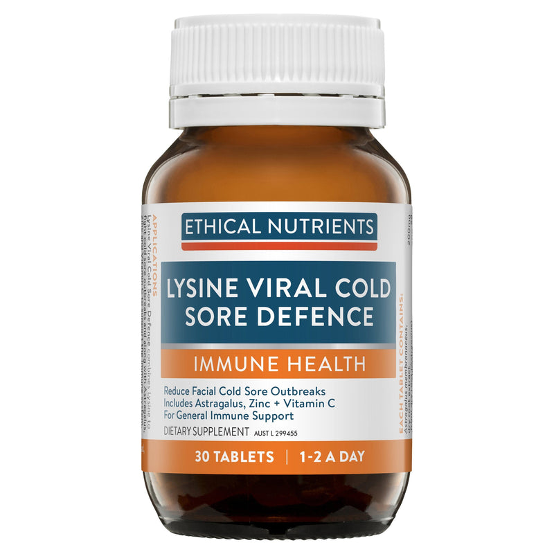 Ethical Nutrients Lysine Viral Cold Sore Defence Supplement Ethical Nutrients 30 caps 