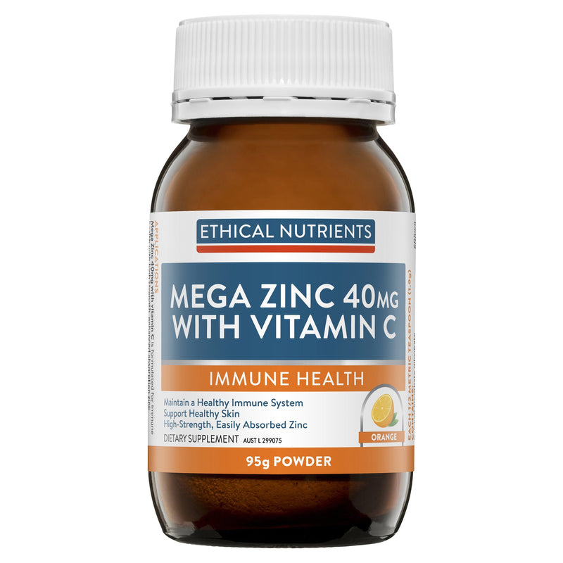 Ethical Nutrients Mega Zinc Powder Supplement Ethical Nutrients 95g Orange 