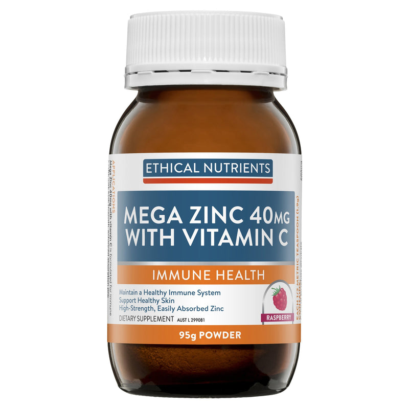 Ethical Nutrients Mega Zinc Powder Supplement Ethical Nutrients 95g Raspberry 