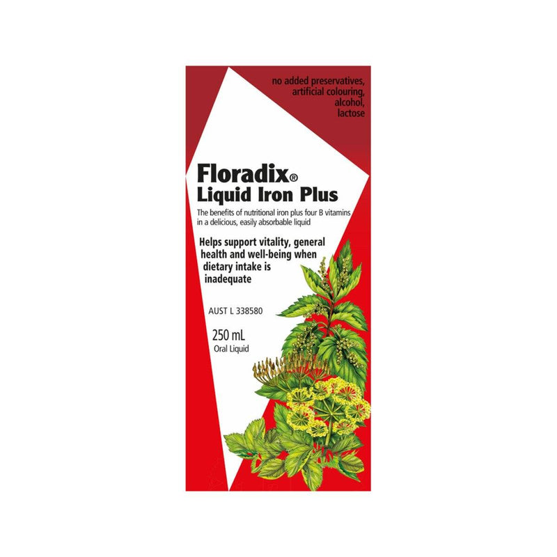 Floradix Liquid Iron Plus Supplement Oborne Health Supplies 250ml 