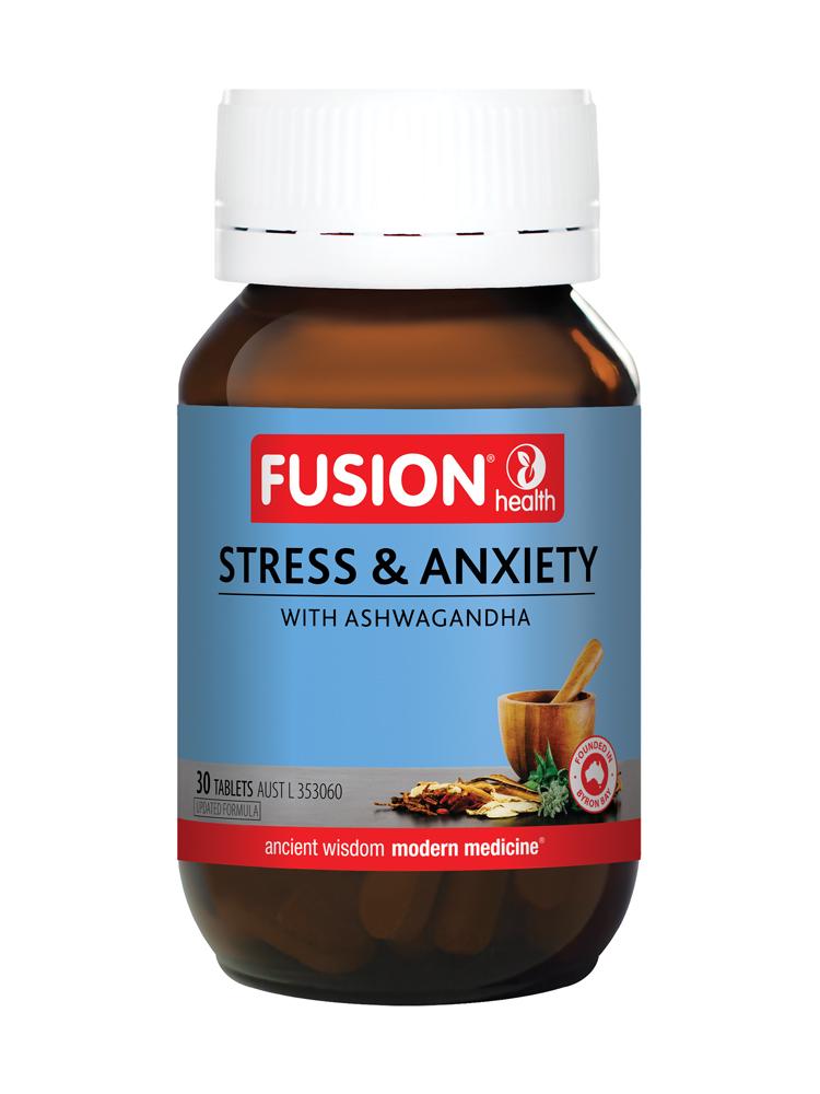 Fusion Stress and Anxiety Supplement Global Therapeutics Pty Ltd 30 tabs 