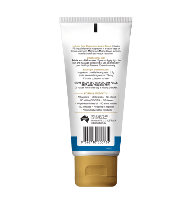 Herbs of Gold Magnesium Muscle Cream Supplement Herbs of Gold Pty Ltd 