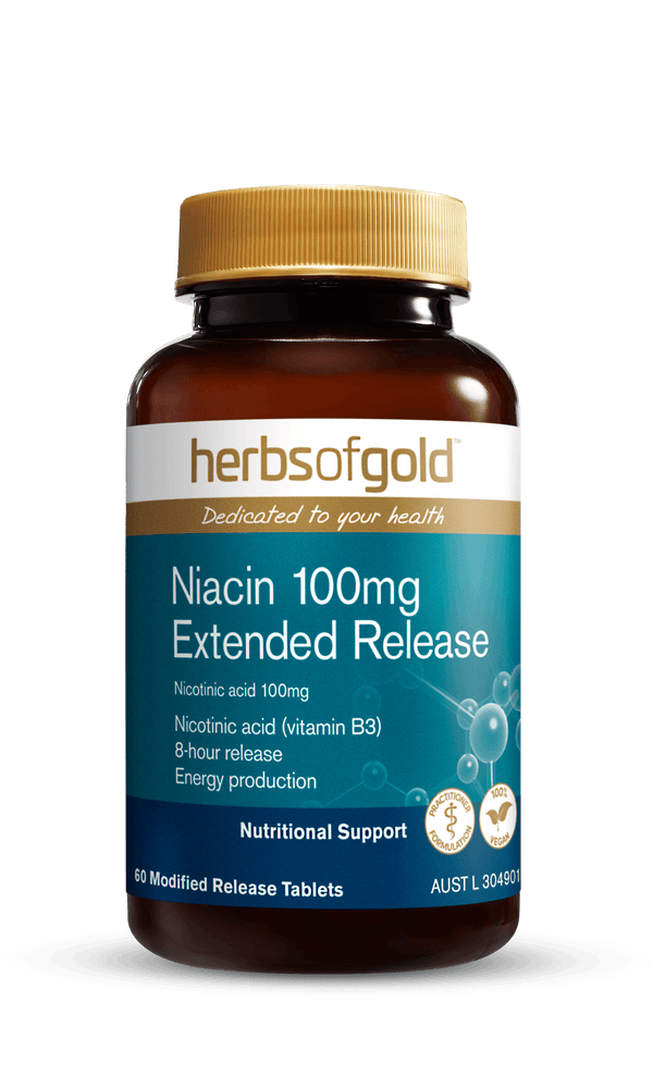 Herbs of Gold Niacin 100mg Extended Release Supplement Herbs of Gold Pty Ltd 