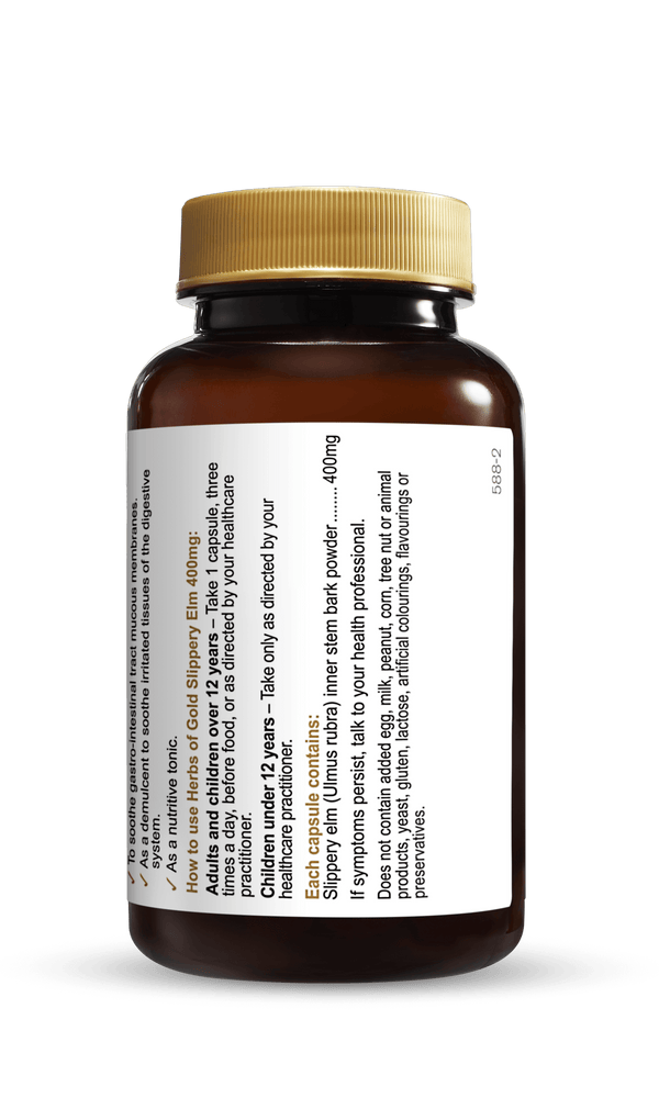 Herbs of Gold Slippery Elm 400mg Supplement Herbs of Gold Pty Ltd 