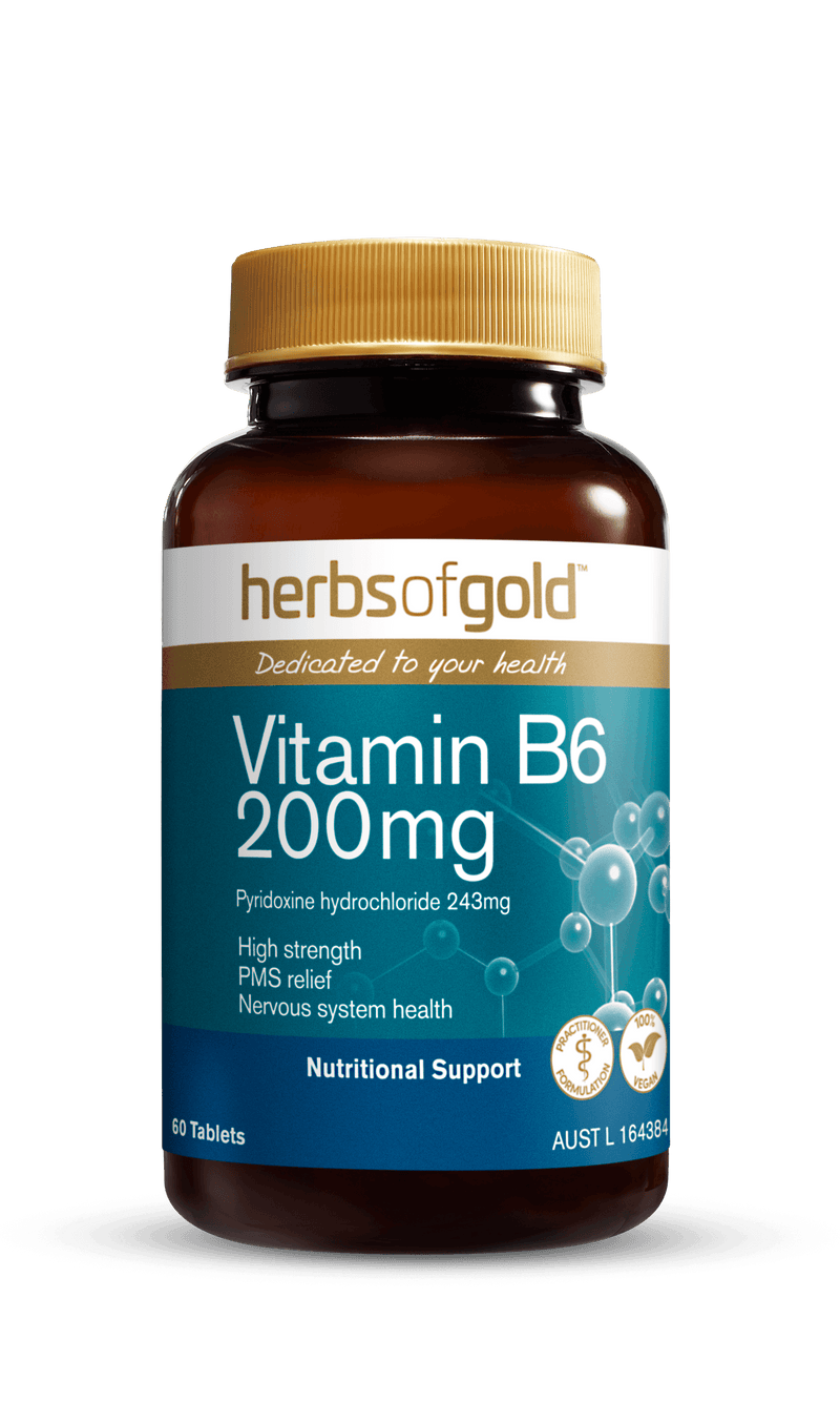 Herbs of Gold Vitamin B6 200mg Supplement Herbs of Gold Pty Ltd 