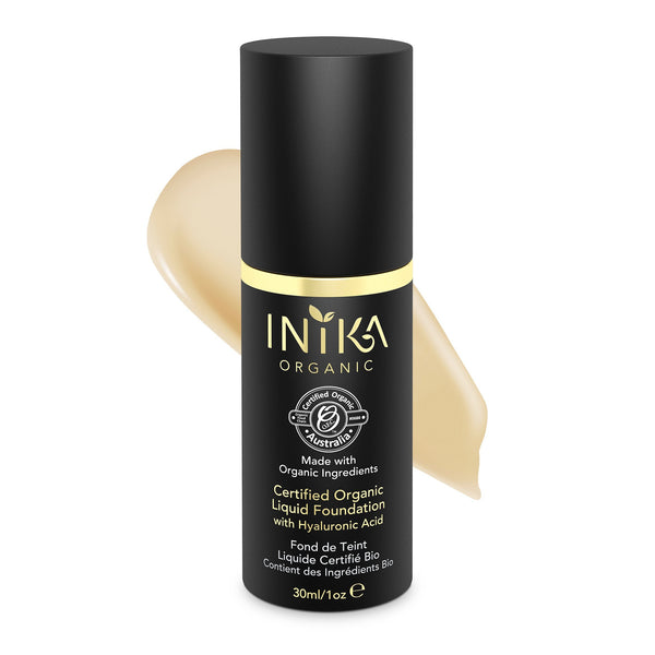 Inika Certified Organic Liquid Foundation with Hyaluronic Acid Natural Makeup Total Beauty Network 