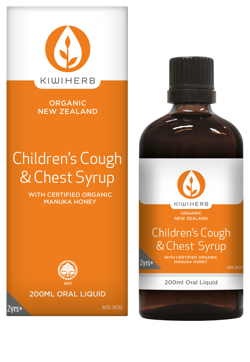 KiwiHerb Childrens Cough & Chest Syrup Supplement Oborne Health Supplies 