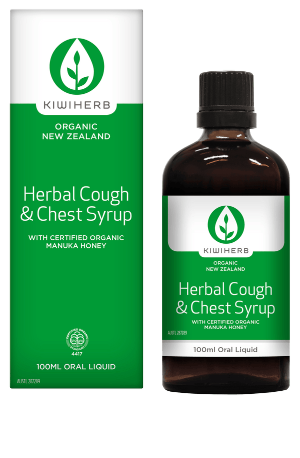 KiwiHerb Herbal Cough & Chest Syrup Supplement Oborne Health Supplies 