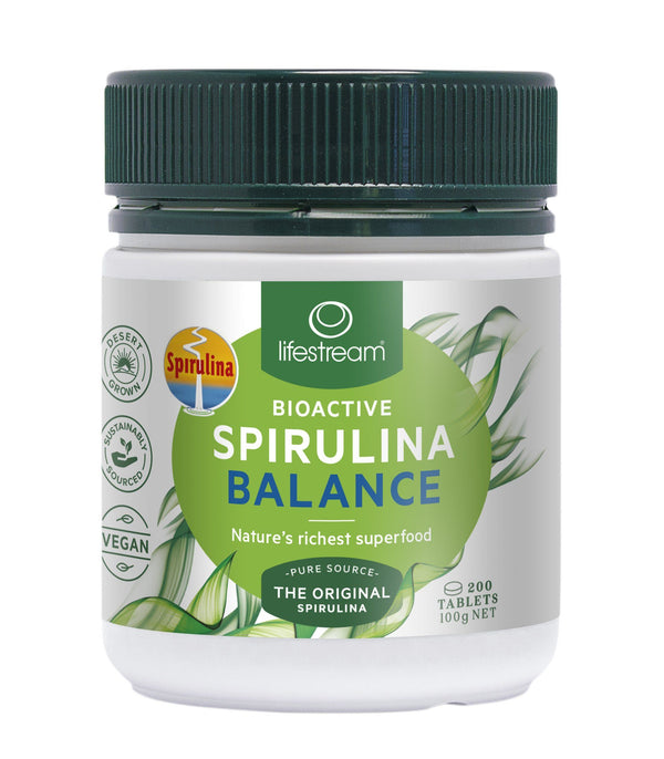 Lifestream Bioactive Spirulina Balance Tablets Supplement Integria Health Care 200 tabs 