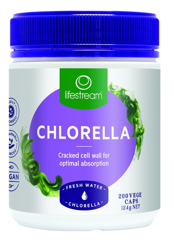 Lifestream Chlorella 200 Vege Capsules Supplement Oborne Health Supplies 