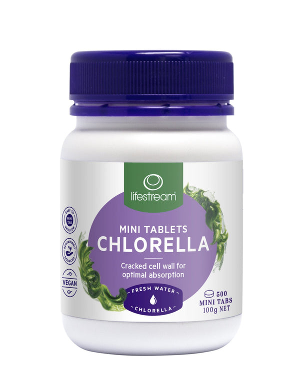 Lifestream Chlorella 500 Mini Tabs Supplement Oborne Health Supplies 