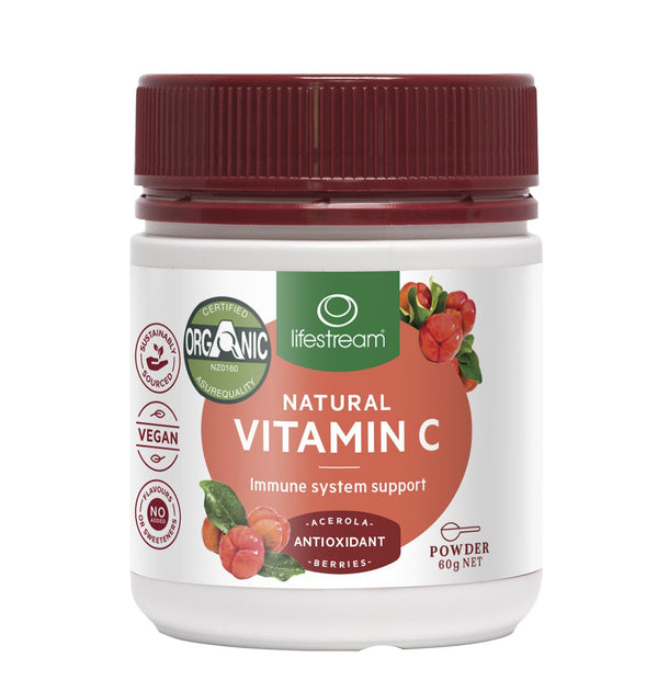 Lifestream Natural Vitamin C (Acerola Berries) 60g Powder Supplement Integria Health Care 
