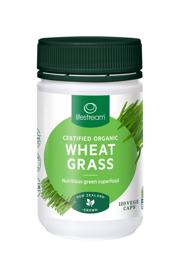 Lifestream Organic WheatGrass Vege Capsules Supplement Oborne Health Supplies 120 caps 