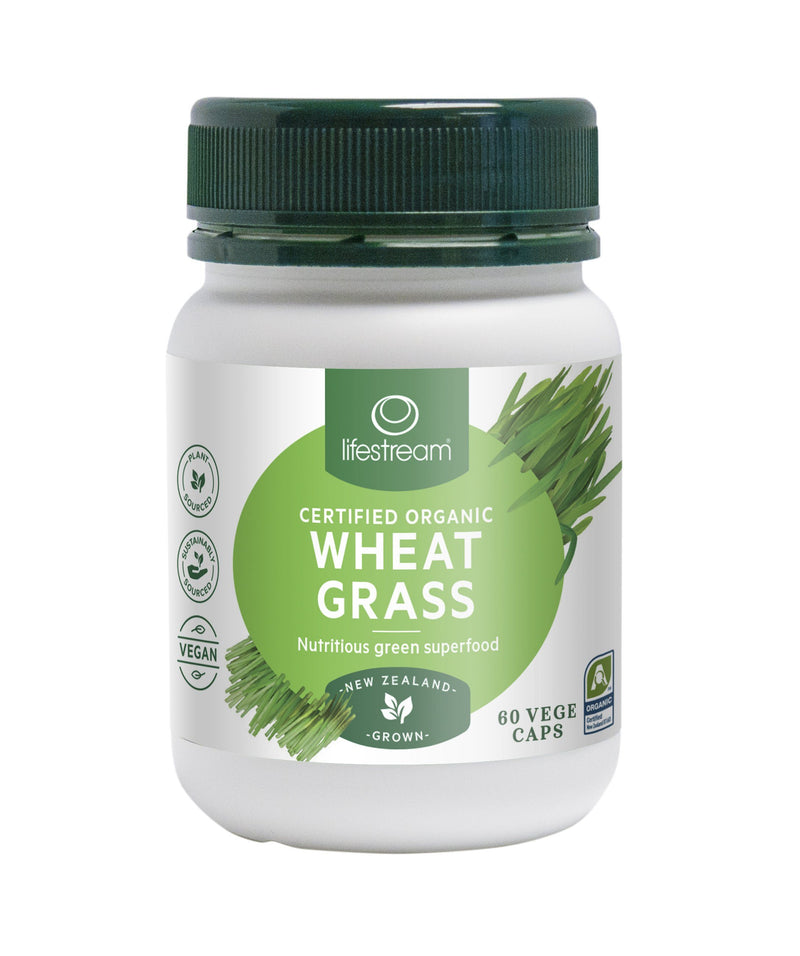 Lifestream Organic WheatGrass Vege Capsules Supplement Oborne Health Supplies 60 caps 
