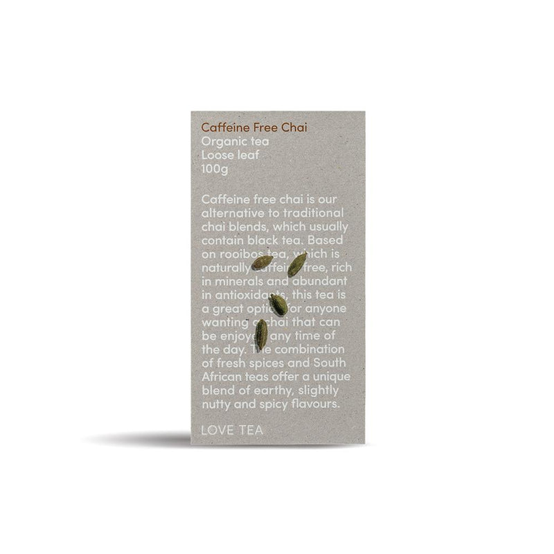 Love Tea Caffeine Free Chai Herbal Teas Oborne Health Supplies 100g 
