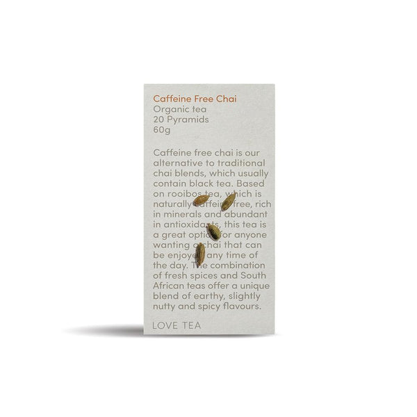 Love Tea Caffeine Free Chai Herbal Teas Oborne Health Supplies 20 bags 