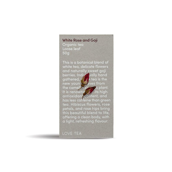 Love Tea White Rose & Goji Tea Herbal Teas Oborne Health Supplies 50g 