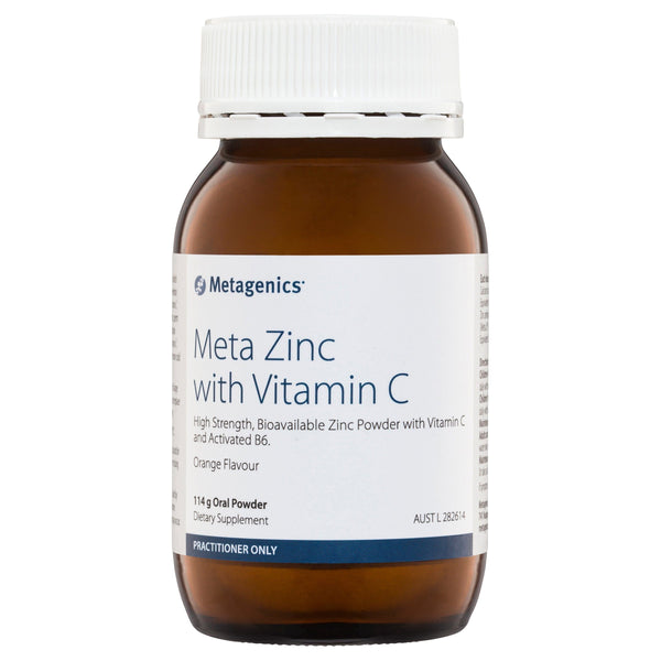 Metagenics Meta Zinc with Vitamin C Practitioner Dispensary Metagenics (Aust) Pty Ltd 114g Orange 
