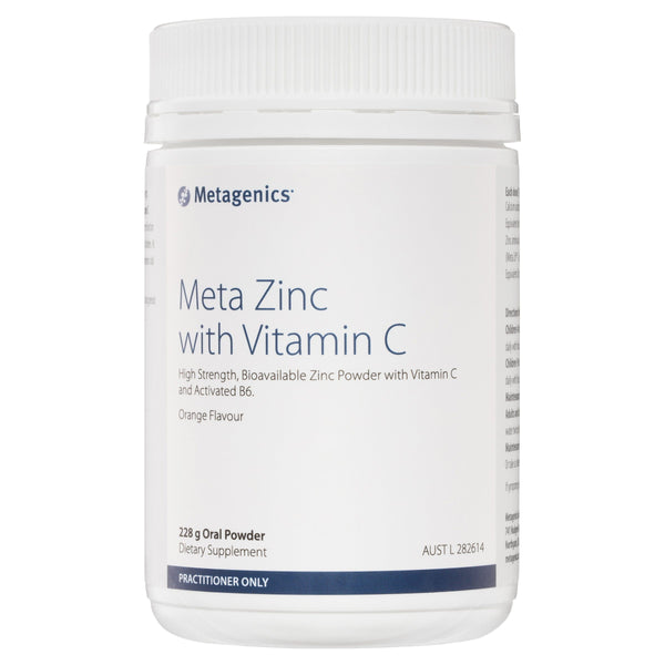 Metagenics Meta Zinc with Vitamin C Practitioner Dispensary Metagenics (Aust) Pty Ltd 228g Orange 