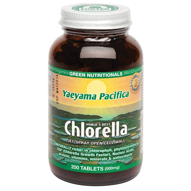 MicrOrganics Green Nutritionals Yaeyama Pacifica Chlorella - Tablets Supplement Oborne Health Supplies 200 tabs 