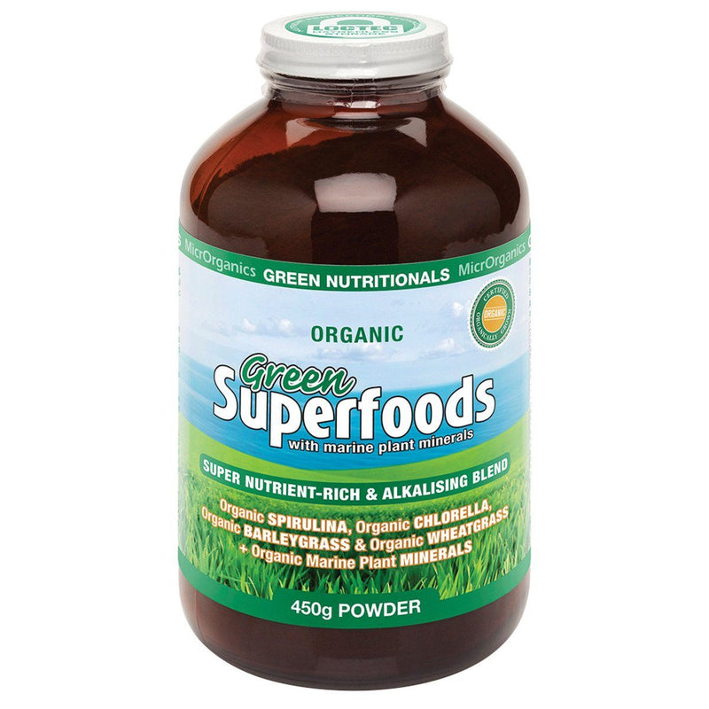 MicrOrganics Green Superfoods Powder Supplement Oborne Health Supplies 450g 