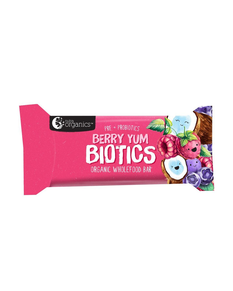 NutraOrganics Berry Yum Biotics Bar Grocery Oborne Health Supplies 