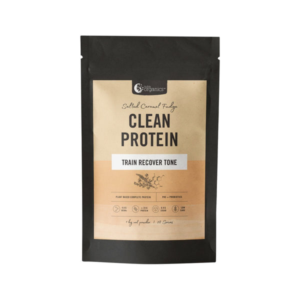 NutraOrganics Clean Protein Salted Caramel Fudge 500g Supplement Oborne Health Supplies 
