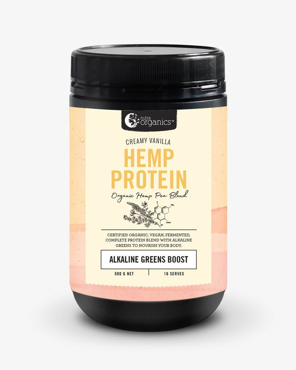 NutraOrganics Hemp Protein Supplement Oborne Health Supplies Alkaline Greens Boost 