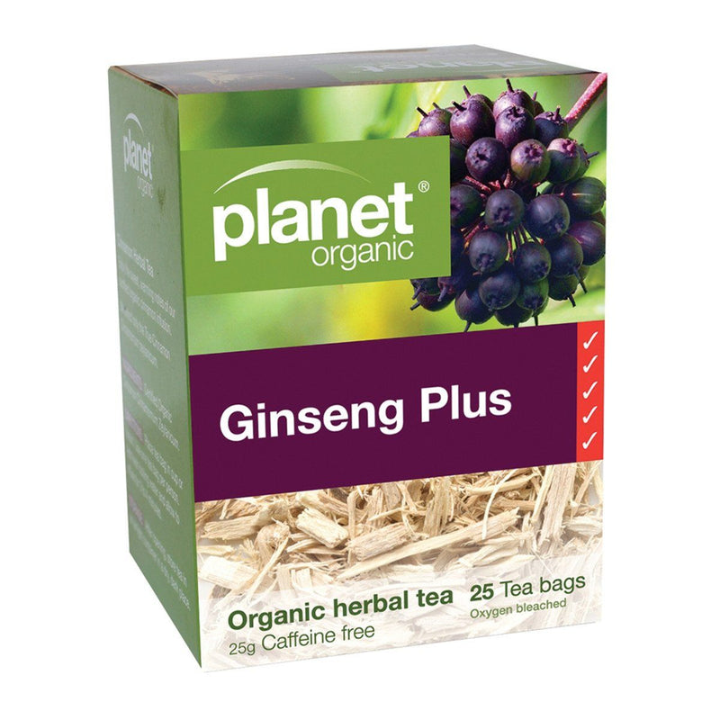 Planet Organic Ginseng Plus Tea Herbal Teas PHD 