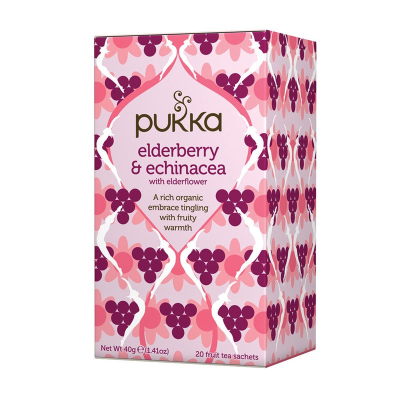 Pukka Elderberry & Echinacea Tea Herbal Teas Oborne Health Supplies 