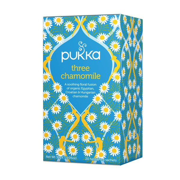 Pukka Three Chamomile Tea Herbal Teas Oborne Health Supplies 