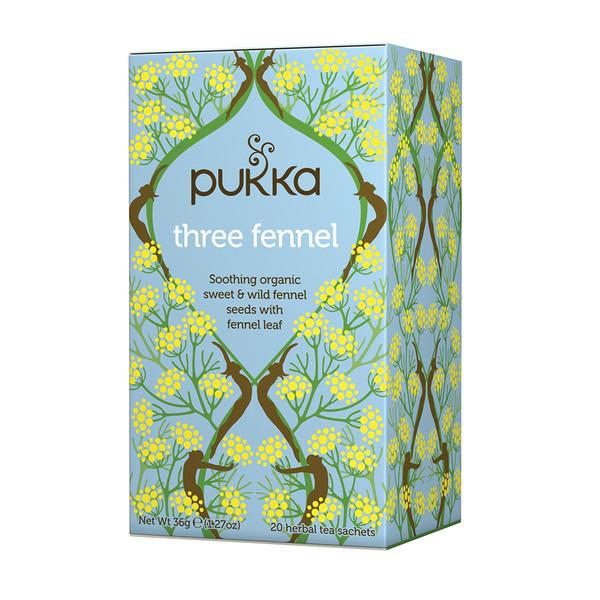 Pukka Three Fennel Tea Herbal Teas Oborne Health Supplies 